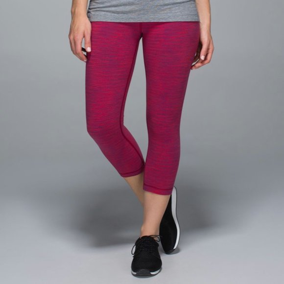 lululemon athletica Pants - lululemon wunder under crop bumble berry leggings